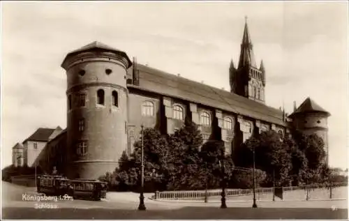 Ak Kaliningrad Königsberg Ostpreußen, Königliches Schloss, Straßenbahn