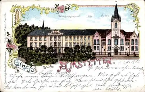 Litho Amstetten in Niederösterreich, Klosterpensionat, Kirche