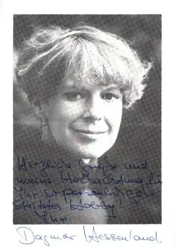 Ak Schauspielerin Dagmar Hessenland, Portrait, Autogramm