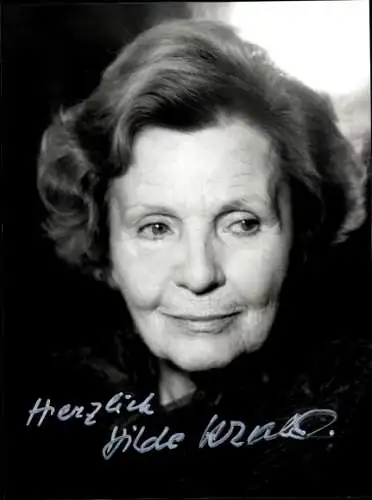 Ak Schauspielerin Hilde Krahl, Portrait, Autogramm