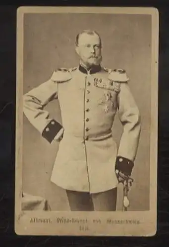 CdV Portrait Albrecht Prinz von Preußen und Prinzregent von Braunschweig