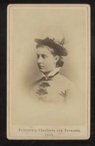 CdV Portrait Prinzessin Charlotte von Preußen, verh. von Sachsen-Meiningen