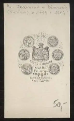 Cdv Portrait Erbprinzessin Karoline von Dänemark, geb. Prinzessin v. Dänemark