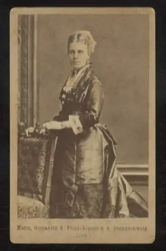 CdV Portrait Prinzessin Marie v. Preußen u. Herzogin von Braunschweig, geb. v. Sachsen-Altenburg