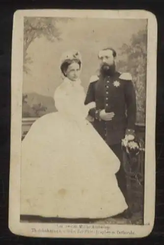 CdV Portrait Friedrich I. Großherzog v. Baden mit Gemahlin Luise geb. von Preußen