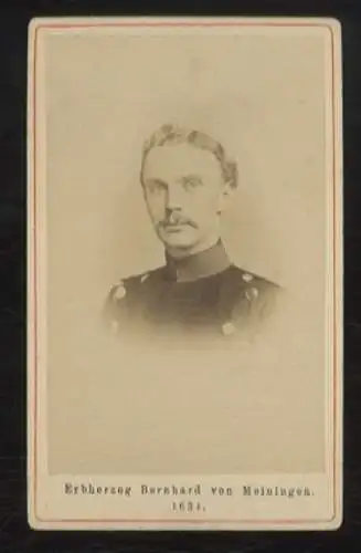 CdV Portrait Bernhard III. Erbherzog von Sachsen-Meiningen