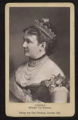 CdV Portrait Carola Königin von Sachsen, geb. von Wasa-Holstein-Gottorp