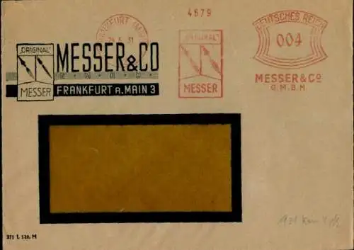 Briefumschlag Messer & Co. GmbH Frankfurt am Main