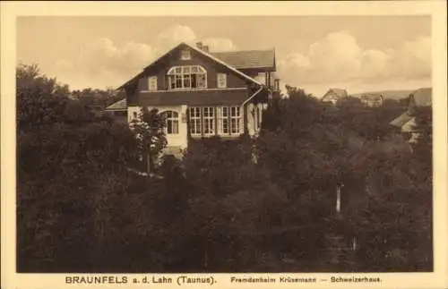 Ak Braunfels an der Lahn, Fremdenheim Krüsemann, Schweizerhaus