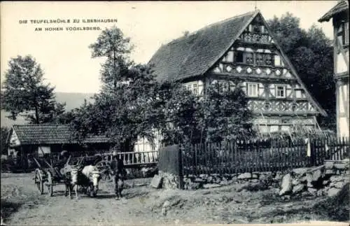 Ak Ilbeshausen Hochwaldhausen Grebenhain Hessen, Teufelsmühle, Hoher Vogelsberg