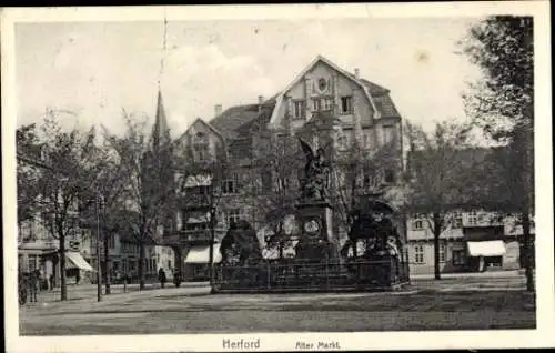 Ak Herford in Nordrhein Westfalen, Partie am Alten Markt, Denkmal