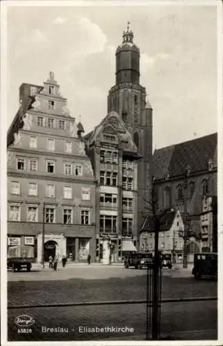 Ak Wrocław Breslau Schlesien, Elisabethkirche