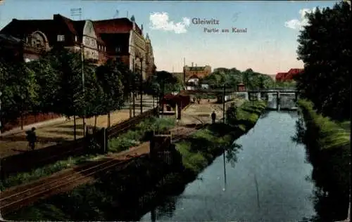 Ak Gliwice Gleiwitz Oberschlesien, Kanal