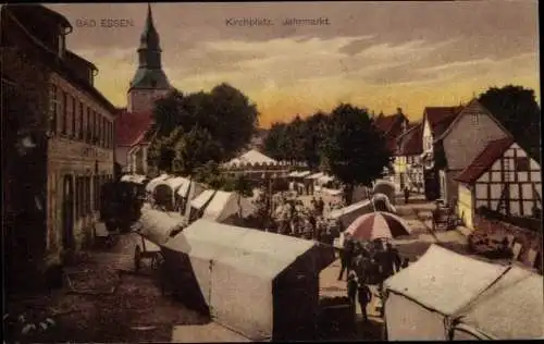 Ak Bad Essen in Niedersachsen, Kirchplatz, Jahrmarkt