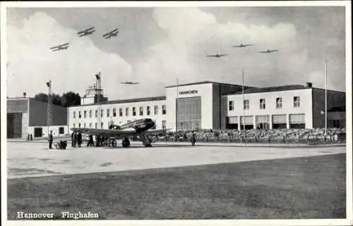 Ak Hannover, Flughafen, Flugzeuge