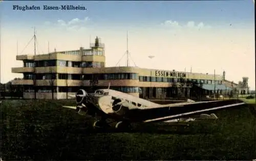 Ak Mülheim an der Ruhr, Flughafen, Flugzeug