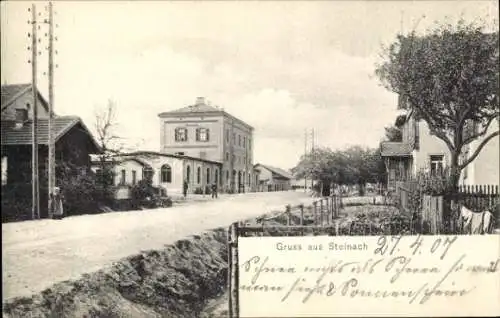 Ak Steinach Deutschland, Bahnhof, Straße