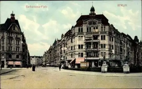 Ak Berlin Schöneberg, Barbarossa Platz, Apotheke