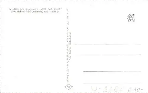 Ak Hahnenklee Goslar im Harz, Ev. Müttergenesungsheim Haus Tannenhof, Triftstraße 24