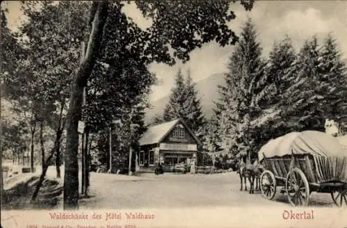 Ak Oker Goslar am Harz, Okertal, Waldschänke des Hotel Waldhaus