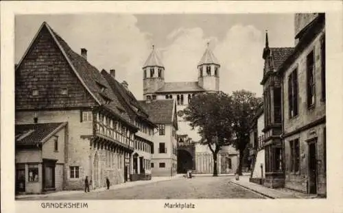 Ak Bad Gandersheim am Harz, Marktplatz, Kirche