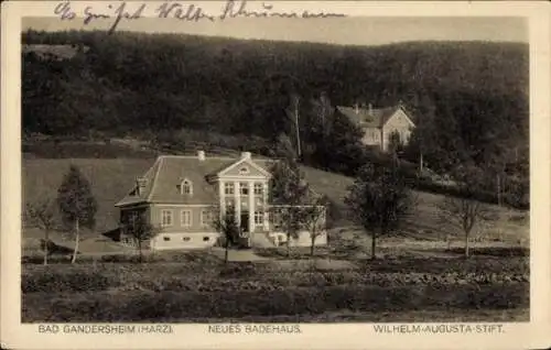 Ak Bad Gandersheim am Harz, Neues Badehaus, Wilhelm Augusta Stift