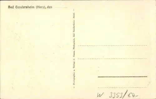 Ak Bad Gandersheim am Harz, Gesamtansicht, Bahnhof