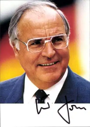 Ak Politiker Helmut Kohl, Ehemaliger Bundeskanzler, Portrait, Autogramm