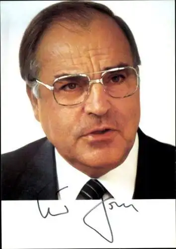 Ak Politiker Helmut Kohl, Ehemaliger Bundeskanzler, Portrait, Autogramm