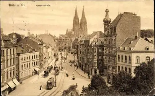 Ak Köln am Rhein, Gereonstraße, Straßenbahn