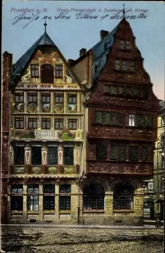 Ak Frankfurt am Main, Haus Frauenstein, Salzhaus am Römer