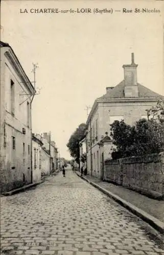 Ak La Chartre sur Loir Sarthe, Rue Saint Nicolas