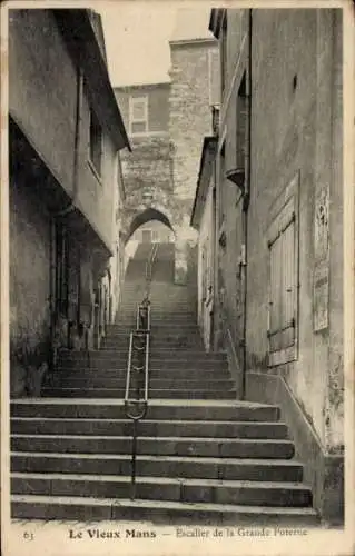 Ak Le Mans Sarthe, Treppe Grande Poterne