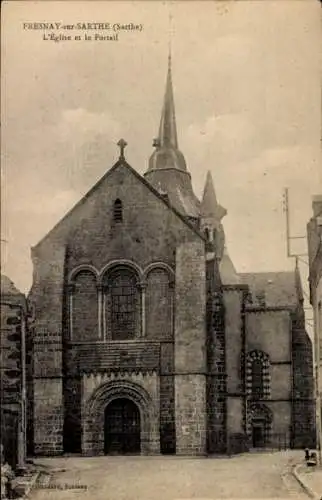 Ak Fresnay-sur-Sarthe, Kirche