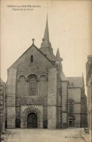 Ak Fresnay-sur-Sarthe, Kirche