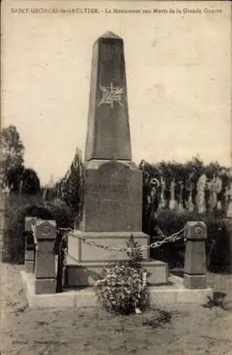 Ak Saint Georges Gaultier, Denkmal für die Gefallenen des Ersten Weltkriegs