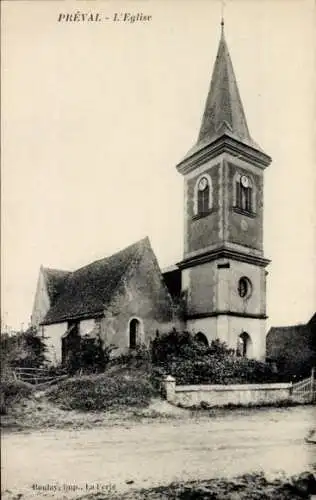 Ak Préval Mamers Sarthe, Kirche