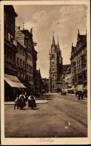 Ak Nürnberg in Mittelfranken, Teilansicht, Kirche