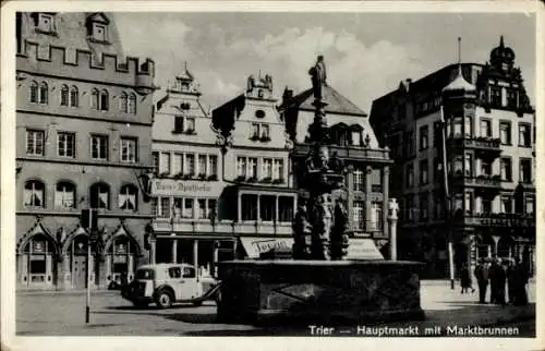 Ak Trier in Rheinland Pfalz, Hauptmarkt mit Marktbrunnen