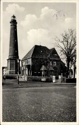 Ak Nordseebad Borkum in Ostfriesland, Haus Blinkfüer, Leuchtturm