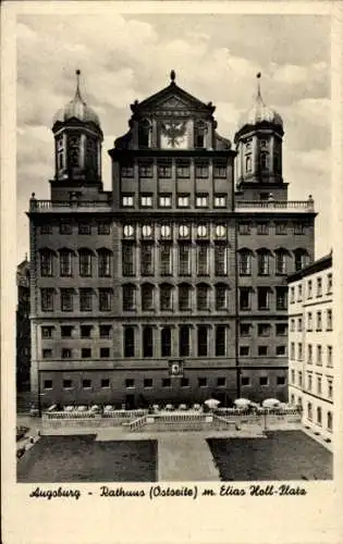 Ak Augsburg in Schwaben, Rathaus, Ostseite, Elias Holl-Platz