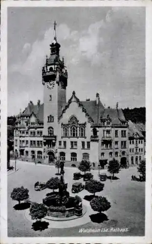 Ak Waldheim in Sachsen, Rathaus, Brunnen