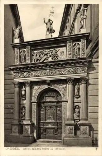 Ak Dresden Altstadt, königliches Schloss, Portal, Judenhof