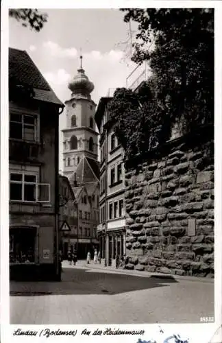 Ak Lindau am Bodensee Schwaben, An der Heidenmauer