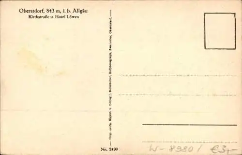 Ak Oberstdorf im Oberallgäu, Kirchstraße, Hotel Löwen