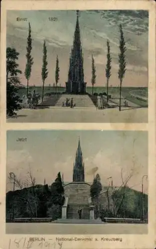 Ak Berlin, Nationaldenkmal am Kreuzberg, 1821, 1914