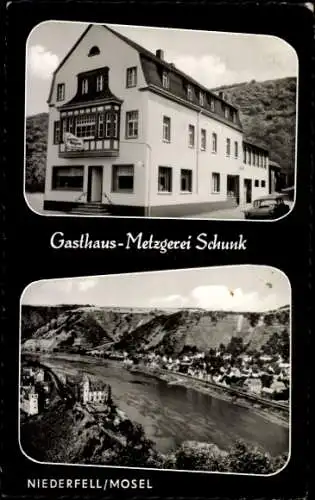 Ak Niederfell an der Mosel, Gasthaus Metzgerei Schunk