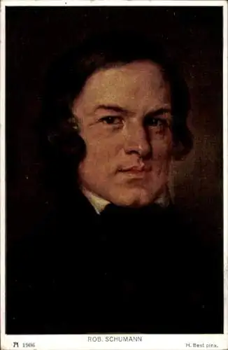 Künstler Ak Best, H., Komponist Robert Schumann, Pianist, Portrait, Ackermann 1906