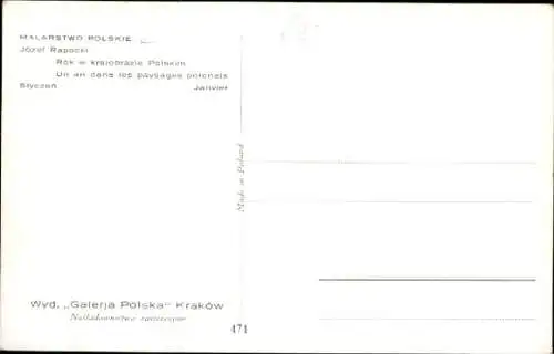 Künstler Ak Rapacki, J., Polen, Winterlandschaft im Januar