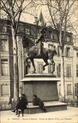 Ak Nancy Meurthe et Moselle, Square Lafayette, Statue von Jeanne d'Arc